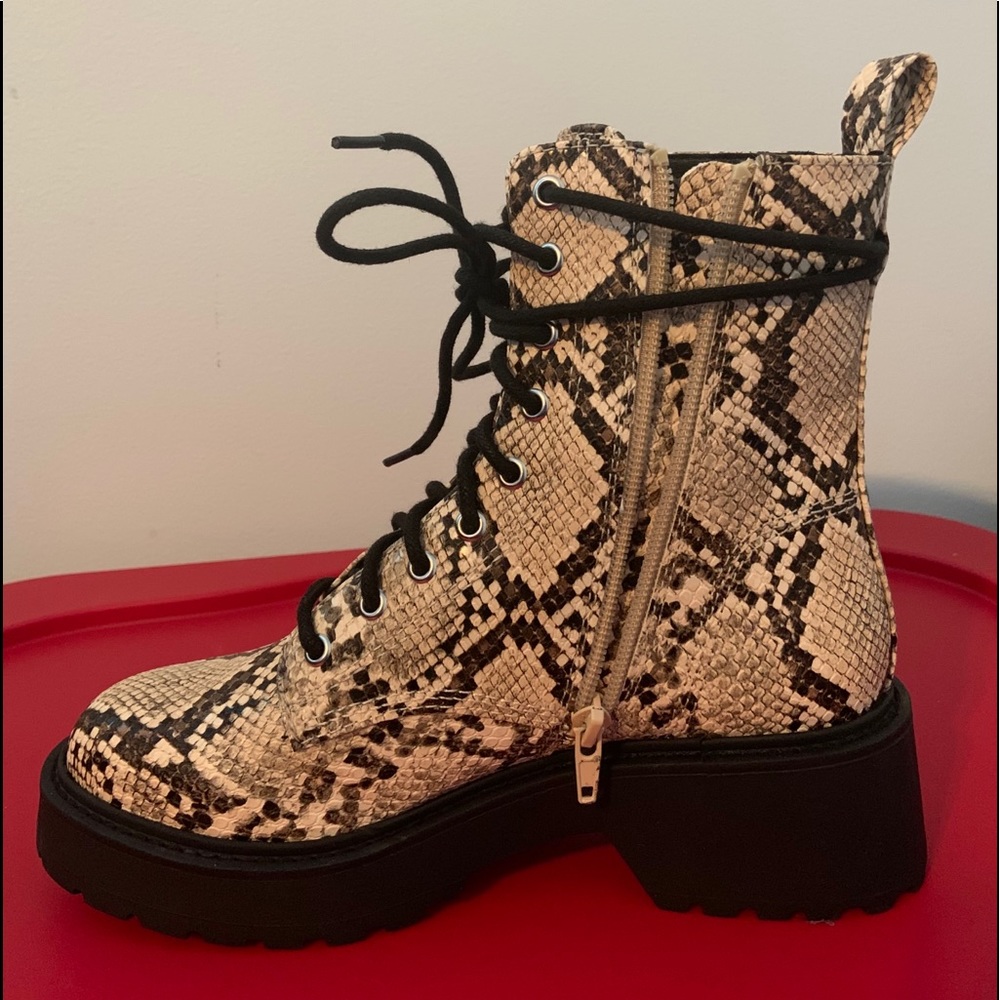 Steve Madden Tornado Snake Print Combat Boots - image 4